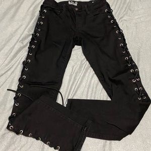 Lace up jeans